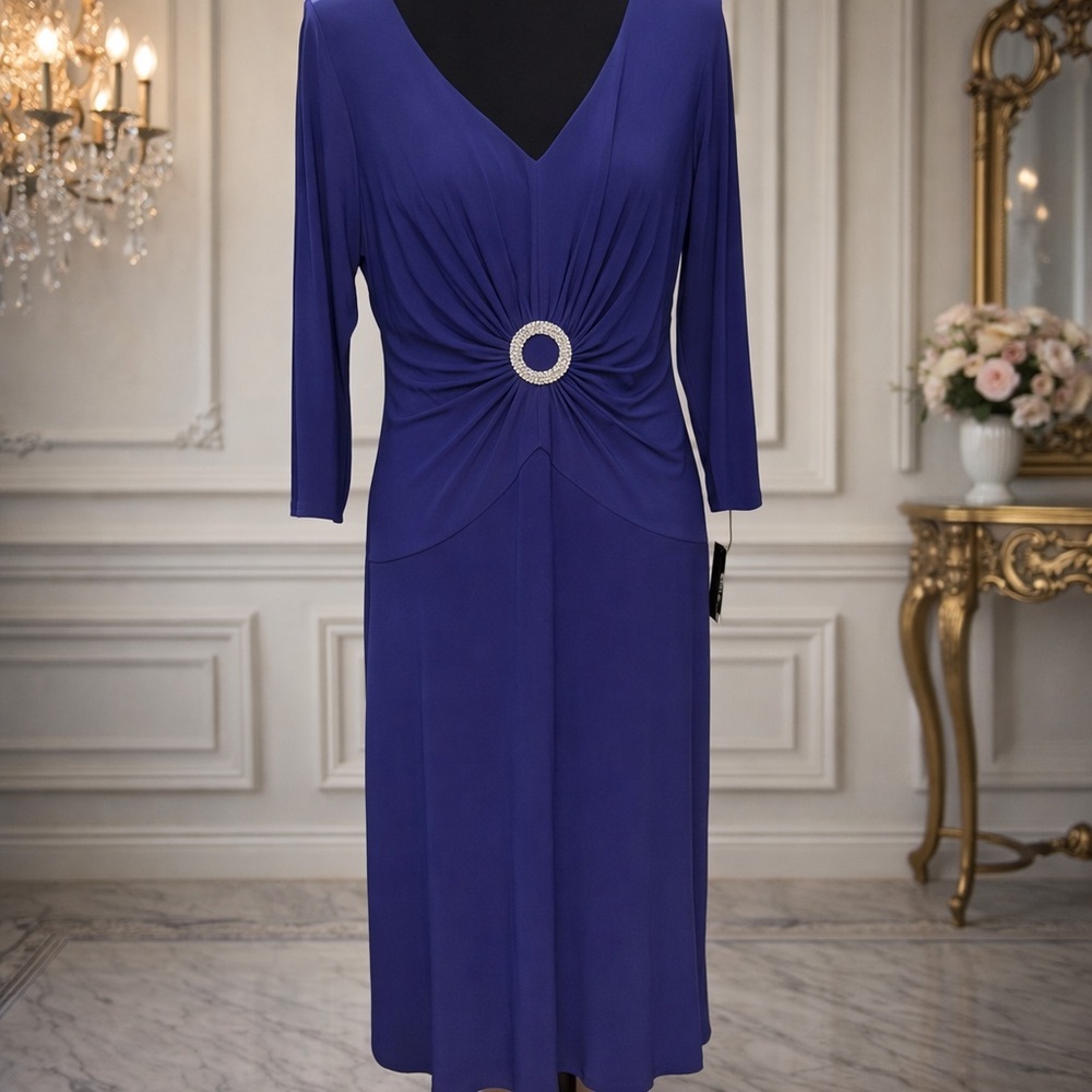 &M Richards Royal Blue Midi Dress – Size 8 – NWT